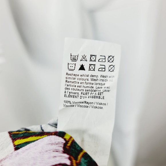 River Island Multicolour Floral Asymmetric Skirt Sz S Elastic Waist - Picture 6 of 6